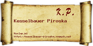 Kesselbauer Piroska névjegykártya